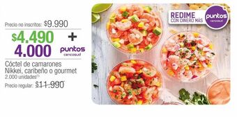 Jumbo Cóctel de camarones nikkei, caribeño o gourmet oferta