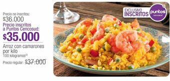 Jumbo Arroz con camarones por kilo oferta