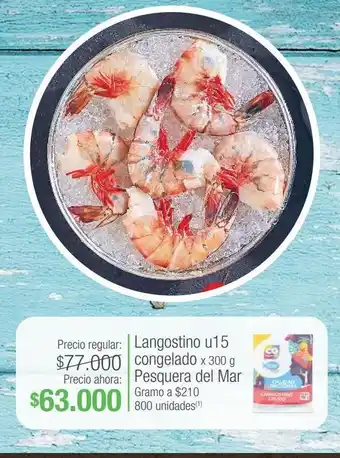 Jumbo Langostino u15 congelado x 300 g pesquera del mar oferta