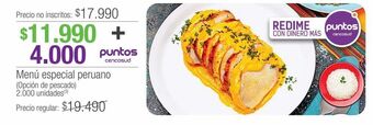 Jumbo Menú especial peruano (opción de pescado) oferta