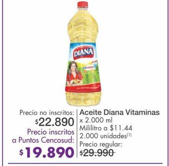 Metro Aceite diana vitaminas x 2000ml oferta