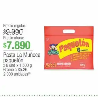 Jumbo Pasta la muñeca paquetón x 6 und x 1.500 g oferta
