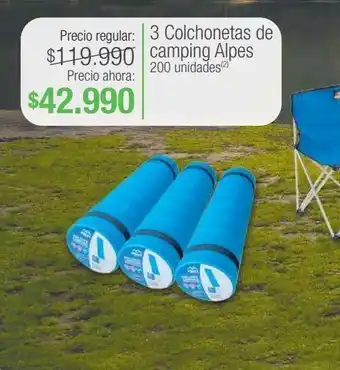 Jumbo 3 colchonetas de camping alpes oferta