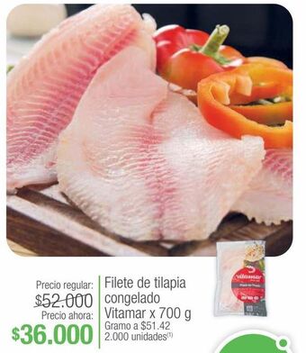 Jumbo Filete de tilapia congelado vitamar x 700 g oferta