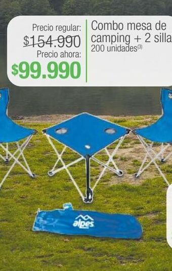 Jumbo Combo mesa de camping + 2 sillas oferta