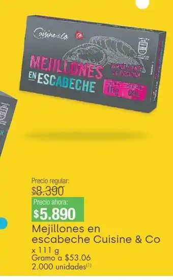 Jumbo Mejillones en escabeche cuisine & co x 111 g oferta