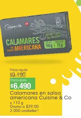 Jumbo Calamares en salsa americana cuisine & co x 110 g oferta