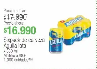Jumbo Sixpack de cerveza aguila lata x 330 ml oferta