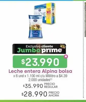 Jumbo Leche entera alpina bolsa oferta