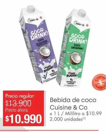 Metro Bebida de coco cuisine & co x 1l oferta