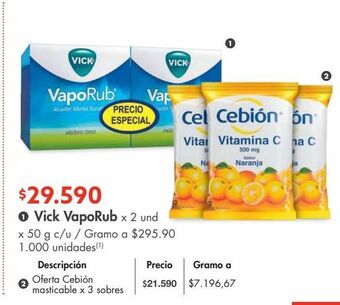 Metro Vick vaporub x 2un x 50g oferta