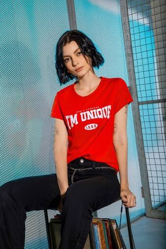 Pacífika Camiseta manga corta rojo oferta