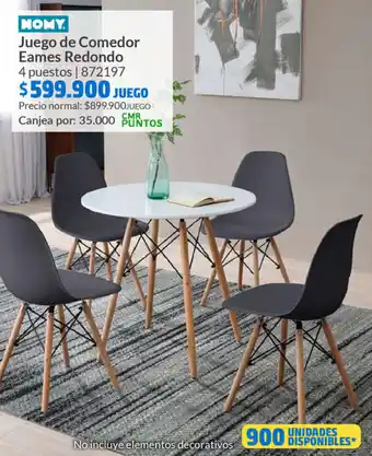 Juego de Comedor Eames Redondo
