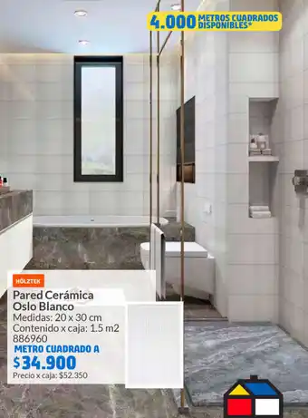 Homecenter Pared Cerámica Oslo Blanco oferta