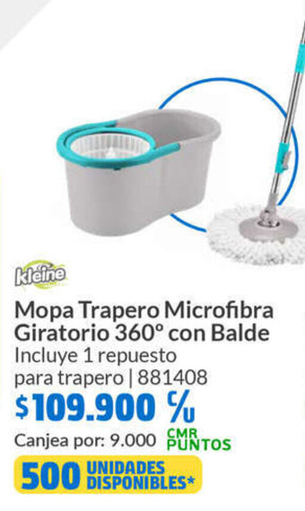 Mopa Trapero Microfibra Giratorio 360° con Balde