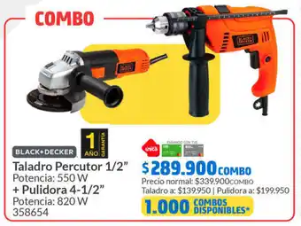 Homecenter Taladro Percutor 1/2"+ Pulidora 4-1/2" oferta