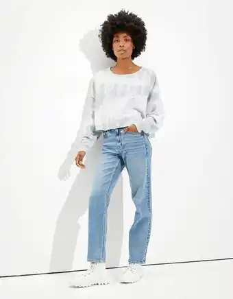 American Eagle Suéter ae fleece corto de cuello redondo oferta