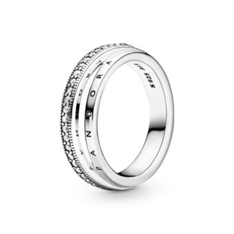 Pandora Anillo de pavé banda triple oferta