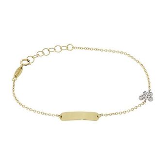 Kevin's Joyeros Pulsera en oro amarillo de 18 kilates, rolo, con zircones, 14 cm. de largo, 1 mm. de ancho oferta