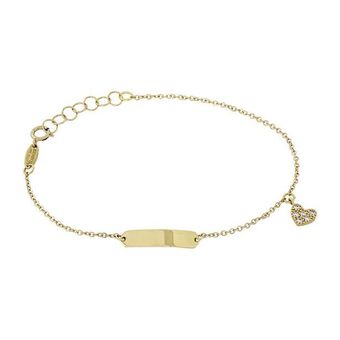 Kevin's Joyeros Pulsera en oro amarillo de 18 kilates, rolo, con zircones, 14 cm. de largo, 1 mm. de ancho oferta