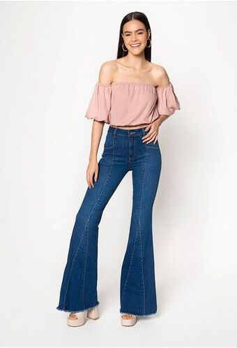 ELA Blusa campesina manga globo oferta