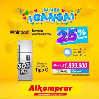 Alkomprar Whirlpool Nevera oferta