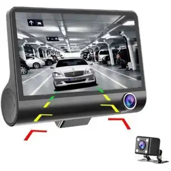 Cámara para carro dvr 3 lentes 1080p full hd dash cam 3 en 1