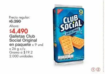 Metro Galletas club social original en paquete oferta