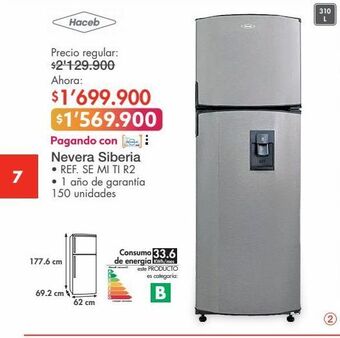 Metro Nevera siberia oferta