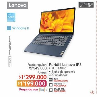 Metro Portátil lenovo ip3 oferta