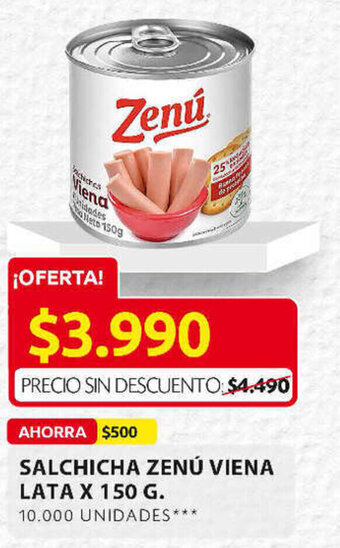 Ara Salchicha ZENÚ Viena lata x 150g oferta