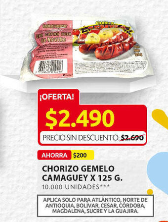 Ara Chorizo Gemelo Camaguey x 125g oferta