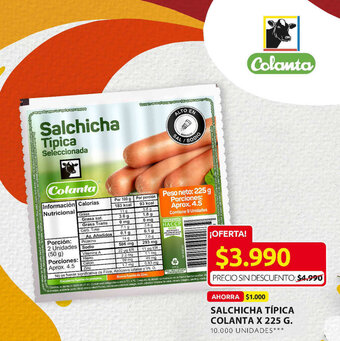 Ara Salchicha Típica Colanta x 225g oferta