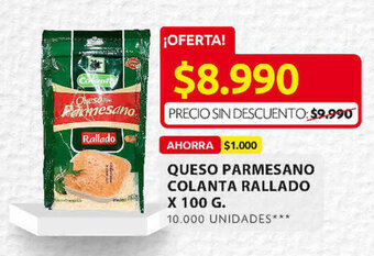 Ara Queso Parmesano Colanta Rallado x 100g oferta