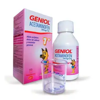Cruz verde Geniol niños suspensión oral 250 mg / 5ml frasco x 120ml oferta