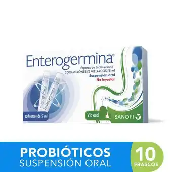 Enterogermina 2000 millones / 5ml en suspensión oral x 1 caja x 10 viables bebibles