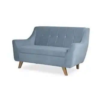 Muebles Jamar Sofá 2 puestos milan velvet azul aqua, natural oferta