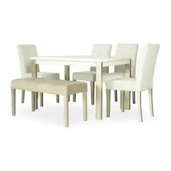 Muebles Jamar Comedor 6 puestos bruce velvet malaya sand, champaña y perla poliuretano oferta