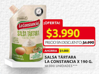Ara Salsa Tártara LA CONSTANCIA x 190g oferta