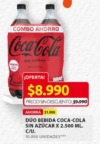 Ara Bebida COCA-COLA sin Azúcar 2 x 2.500ml oferta