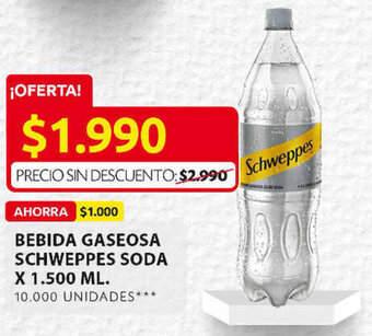 Ara Bebida Gaseosa SCHWEPPES Soda x 1.500ml oferta
