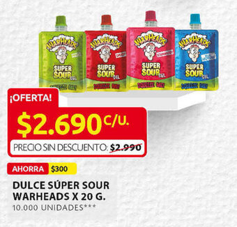 Ara Dulce Súper Sour Warheads x 20g oferta
