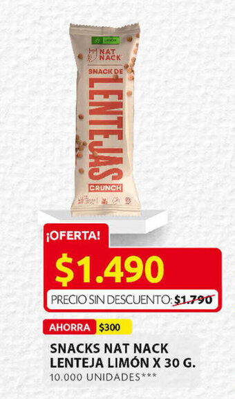 Ara Snacks Nat Nack Lenteja Limón x 30g oferta