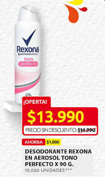 Ara Desodorante Rexona en Aerosol Tono Perfecto x 90g oferta