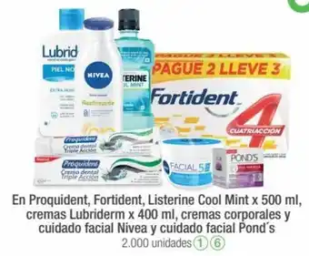 Jumbo En Proquident, Fortident, Listerine Cool Mint x 500ml, Cremas Lubriderm x 400ml, Crema Corporales y Cuidado Facial Nivea y Cu oferta