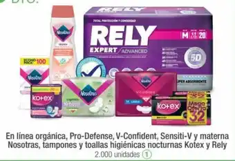 Jumbo En Línea Orgánica, Pro-Defense, V-Confident, Sensiti-V y Materna Nosotras, Tampones y Toallas Higiénicas Nocturnas Kotex y Re oferta