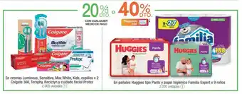 Jumbo En Cremas Luminous, Sensitive, Max White, Kids, cepillos x 2 Colgate / En Pañales Huggies Pants y Papel Higiénico Familia Exp oferta