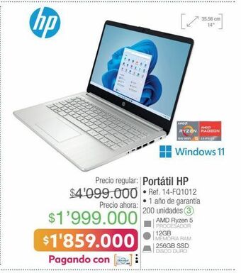 Jumbo Computador portátil hp oferta
