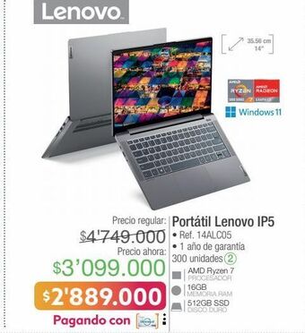 Jumbo Computador portátil lenovo oferta