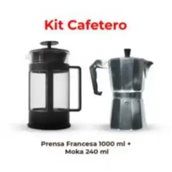 Falabella Kit prensa francesa 1000ml cafetera moka 240ml oferta